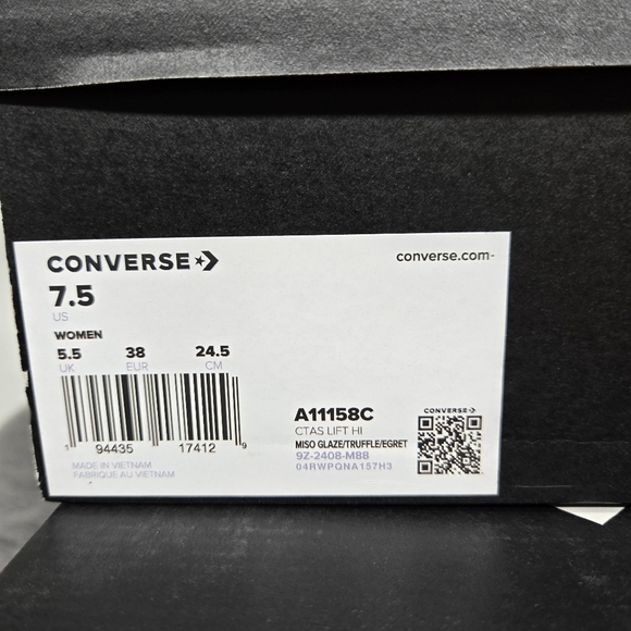 New Chuck Tayor All Star Lift Platform Weatherized Leather Shoes Womens Size 7.5 - Picture 8 of 8